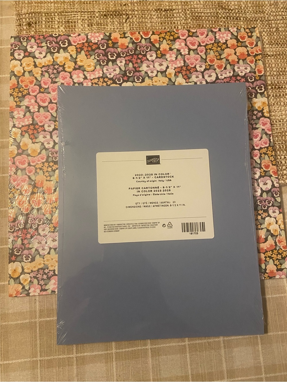 Stampin up 12x12 designer paper and 8 1/2 x 11 assorted cardstock - still sealed